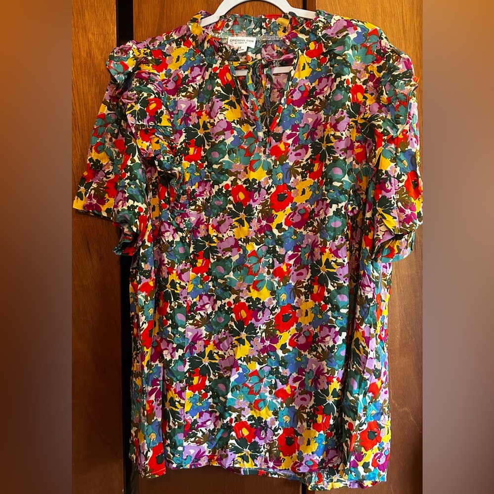 Chic Soul Vibrant Floral Blouse